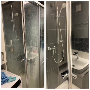 Przykładowe prace: czyszczenie kabiny prysznicowej