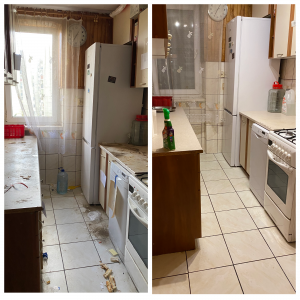 Zdjęcia przed/po. Sprzątanie kuchni